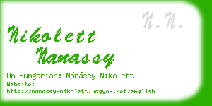 nikolett nanassy business card