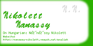 nikolett nanassy business card